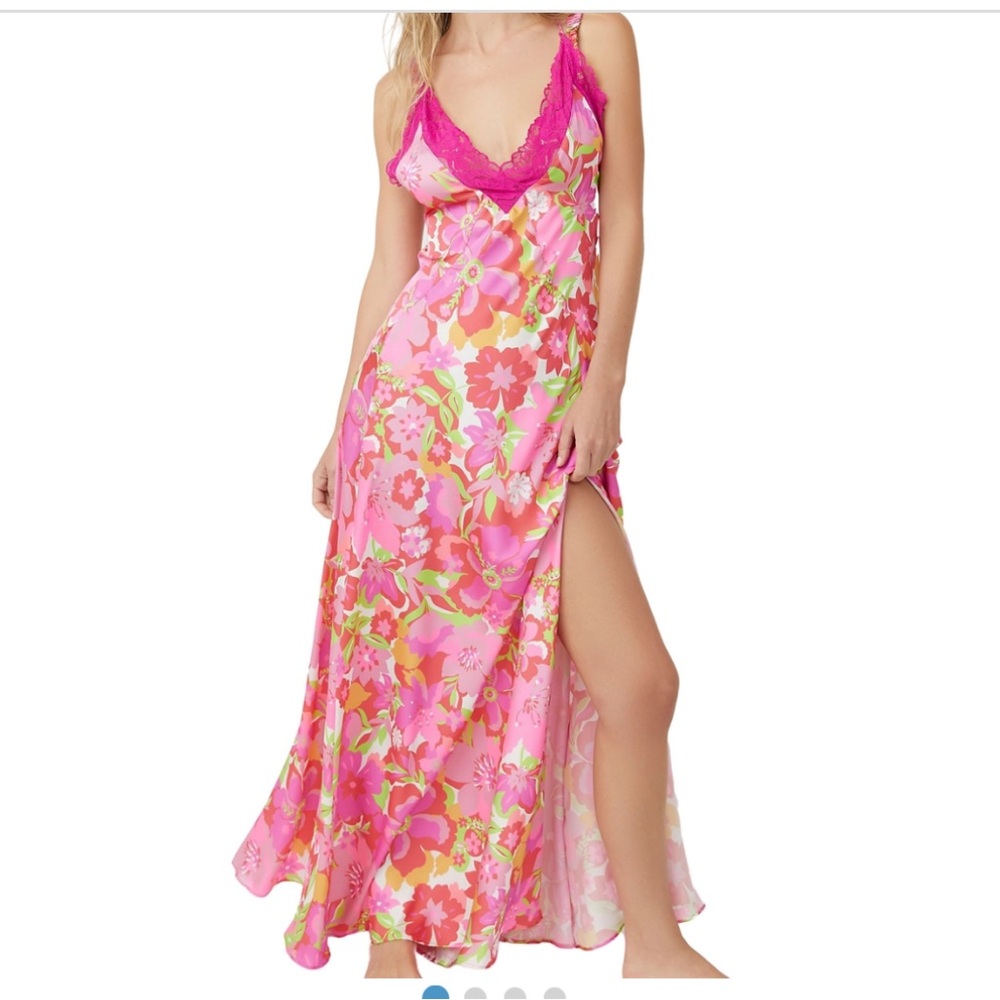 Free People Pink Floral Maxi Dress
